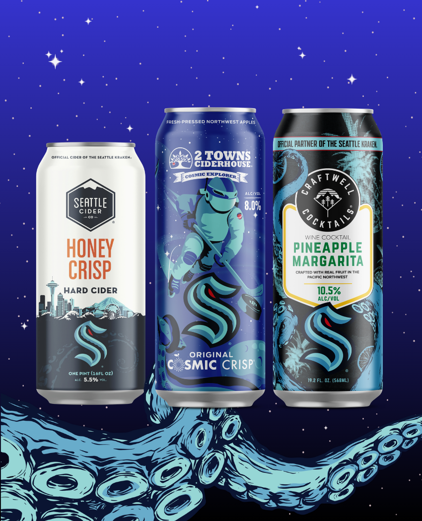 2 Towns × Seattle Kraken co-branded lineup